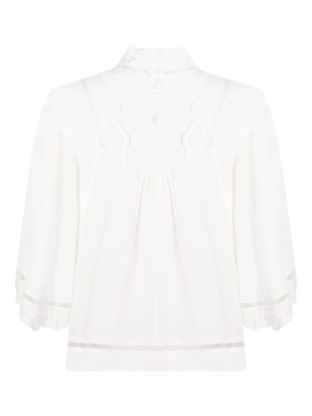 embroidered lace-trimmed blouse - 2