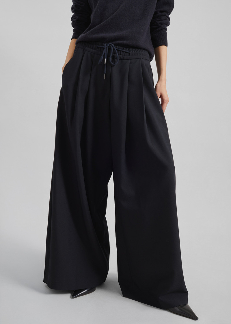 Corlen Pleated Wide Pants - Dark Navy 6
