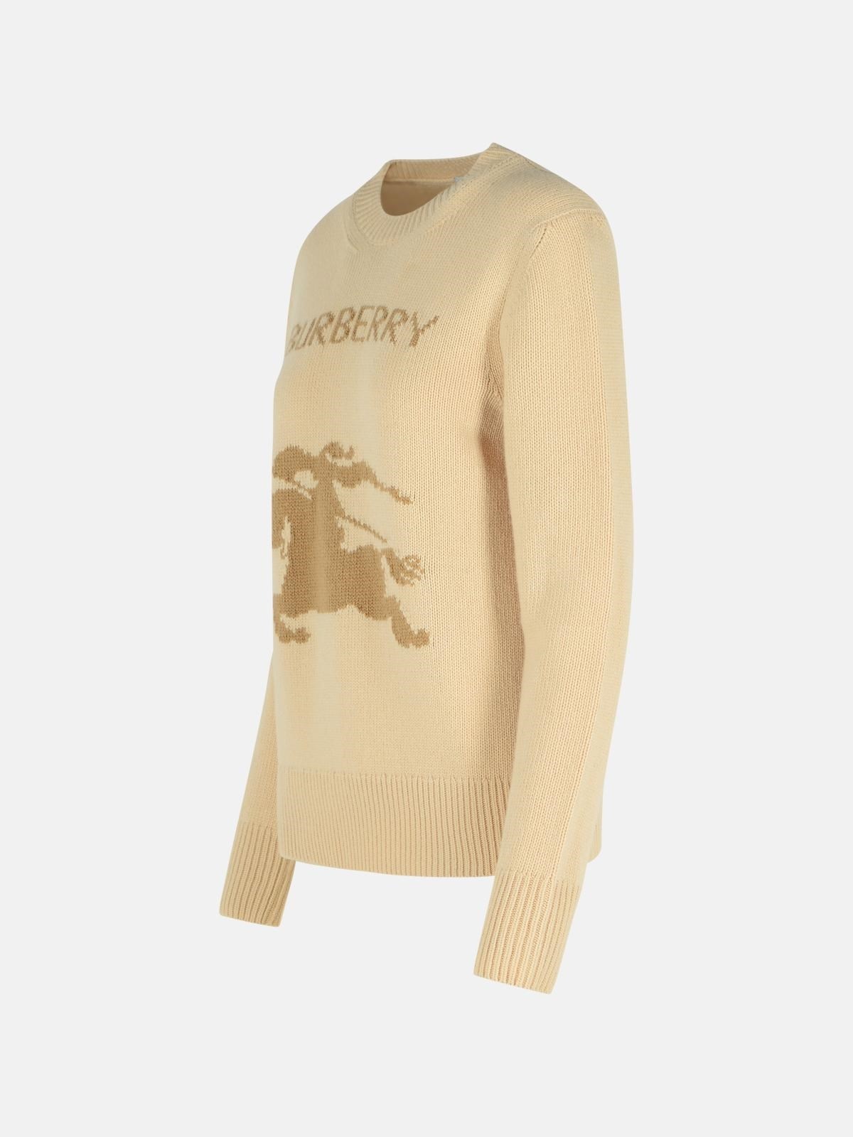 BEIGE CASHMERE BLEND SWEATER - 2