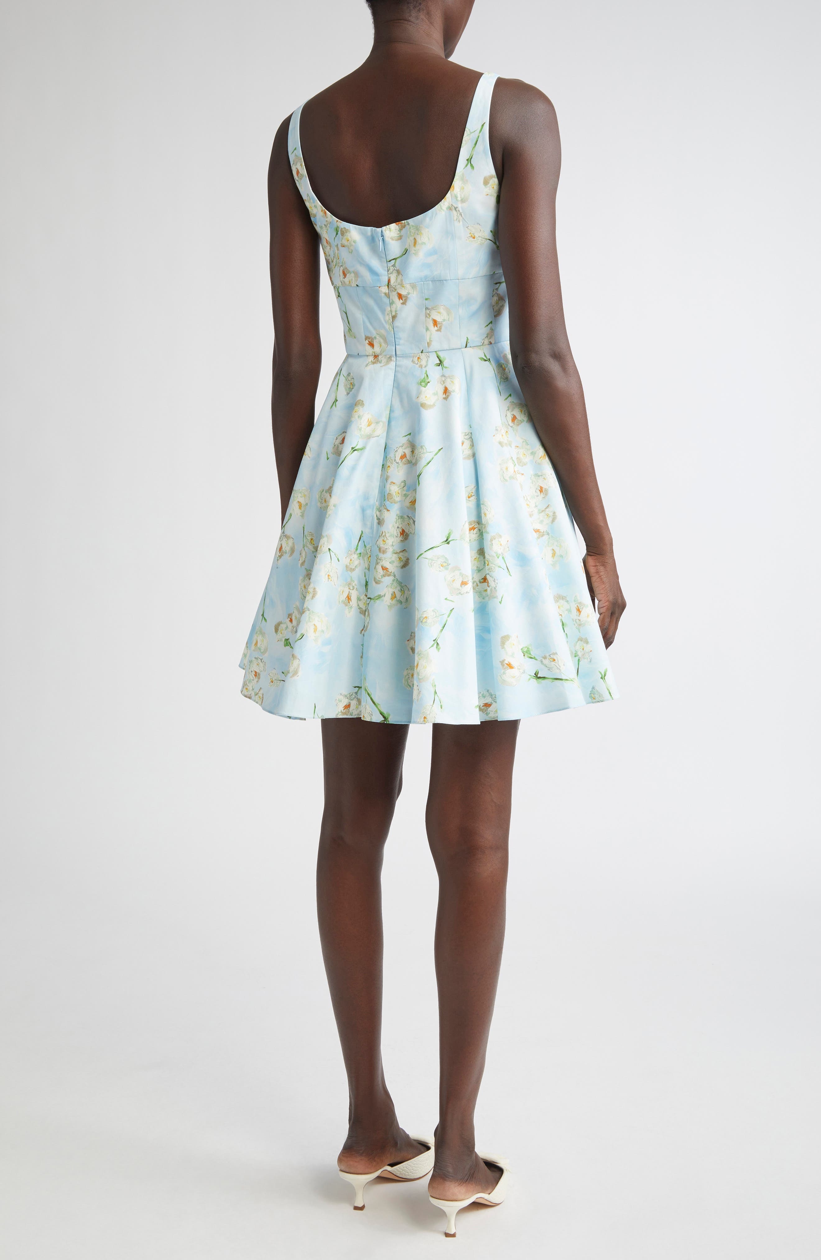Emilia Wickstead Mona Floral Cotton Sundress in Little Lillies On Blue at Nordstrom - 2