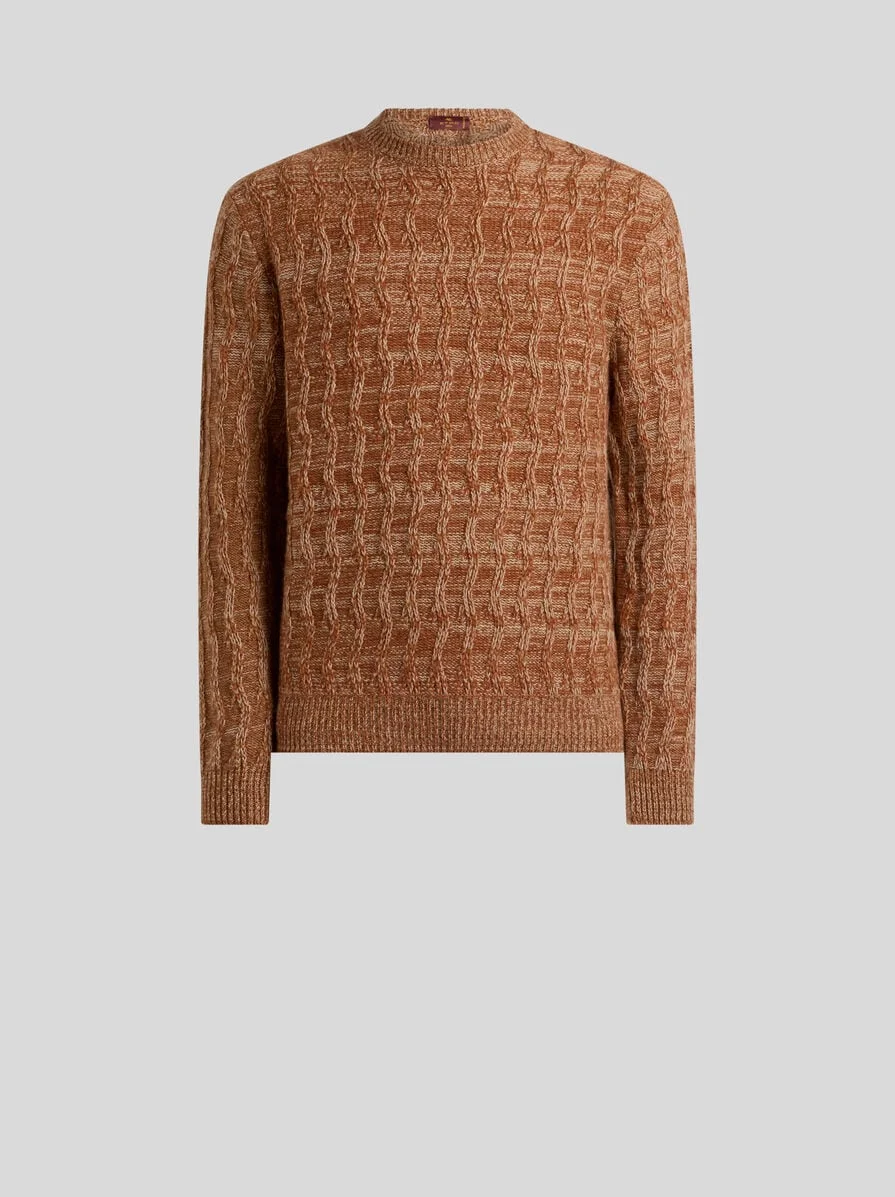 CABLE-KNIT CASHMERE SWEATER - 1