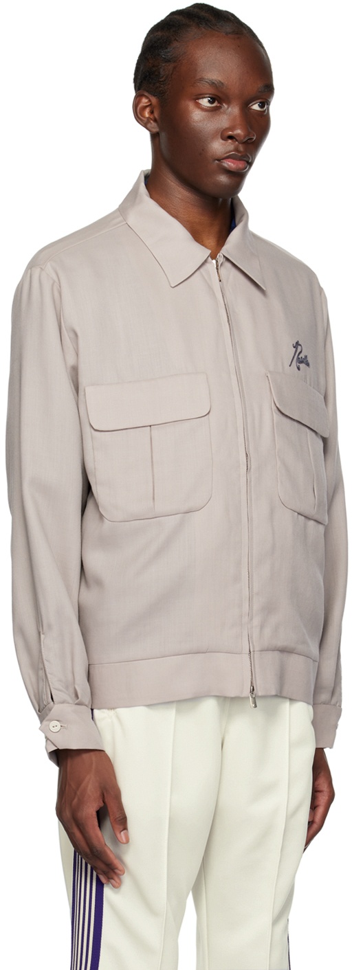 Beige Embroidered Jacket - 2