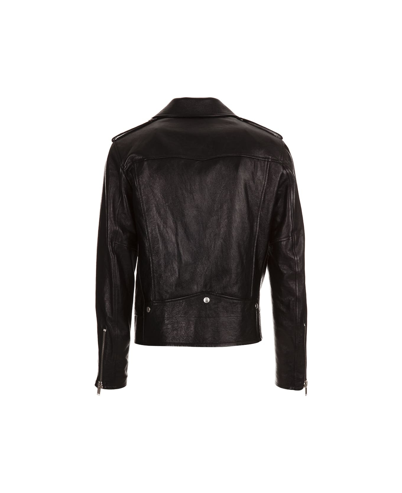 Black Leather Motorcycle Jacket - 2