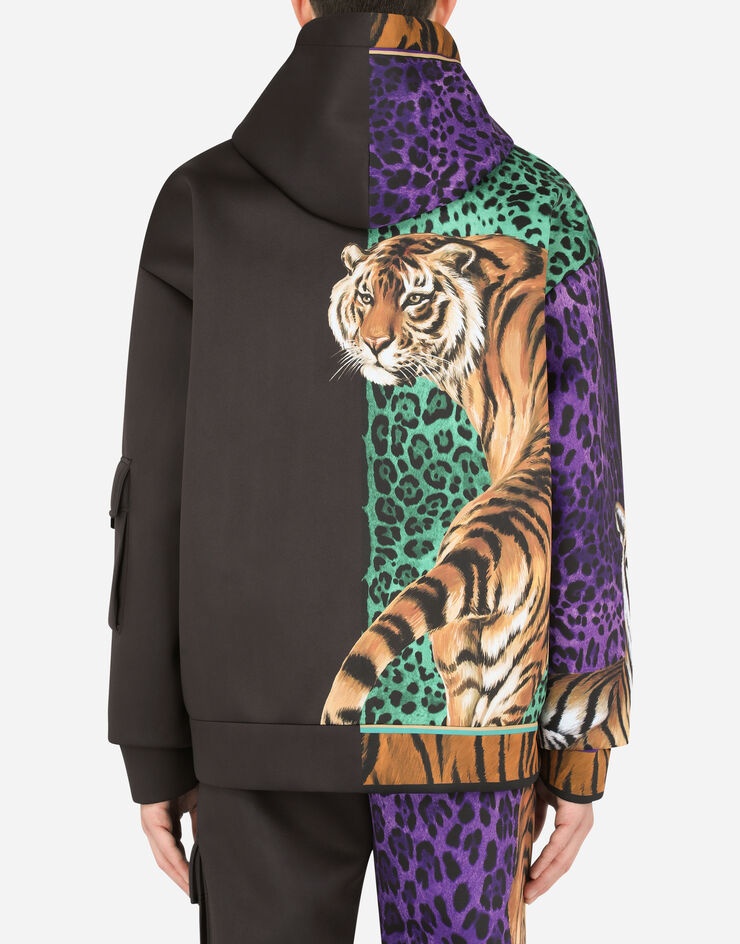 Technical jersey hoodie with tiger print - 2