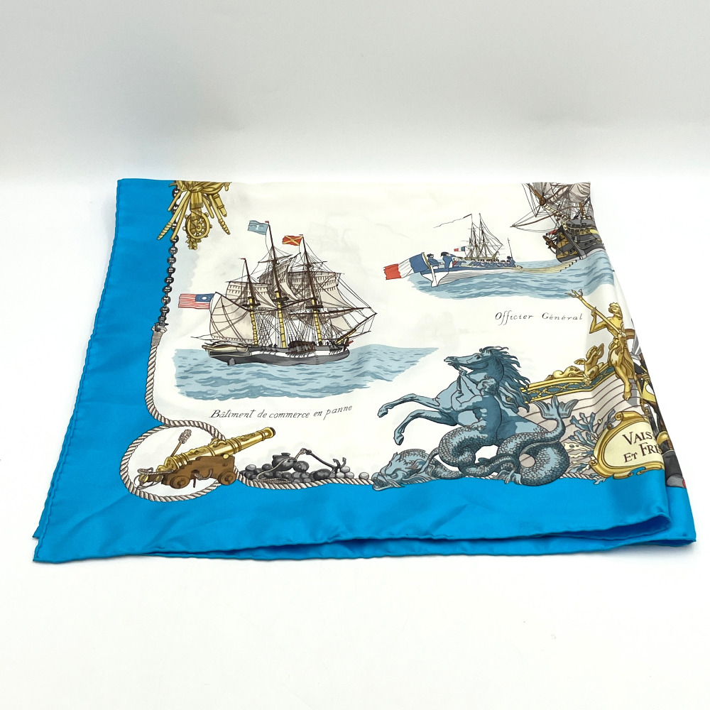 Hermes Aqua Blue Silk Scarf - 4