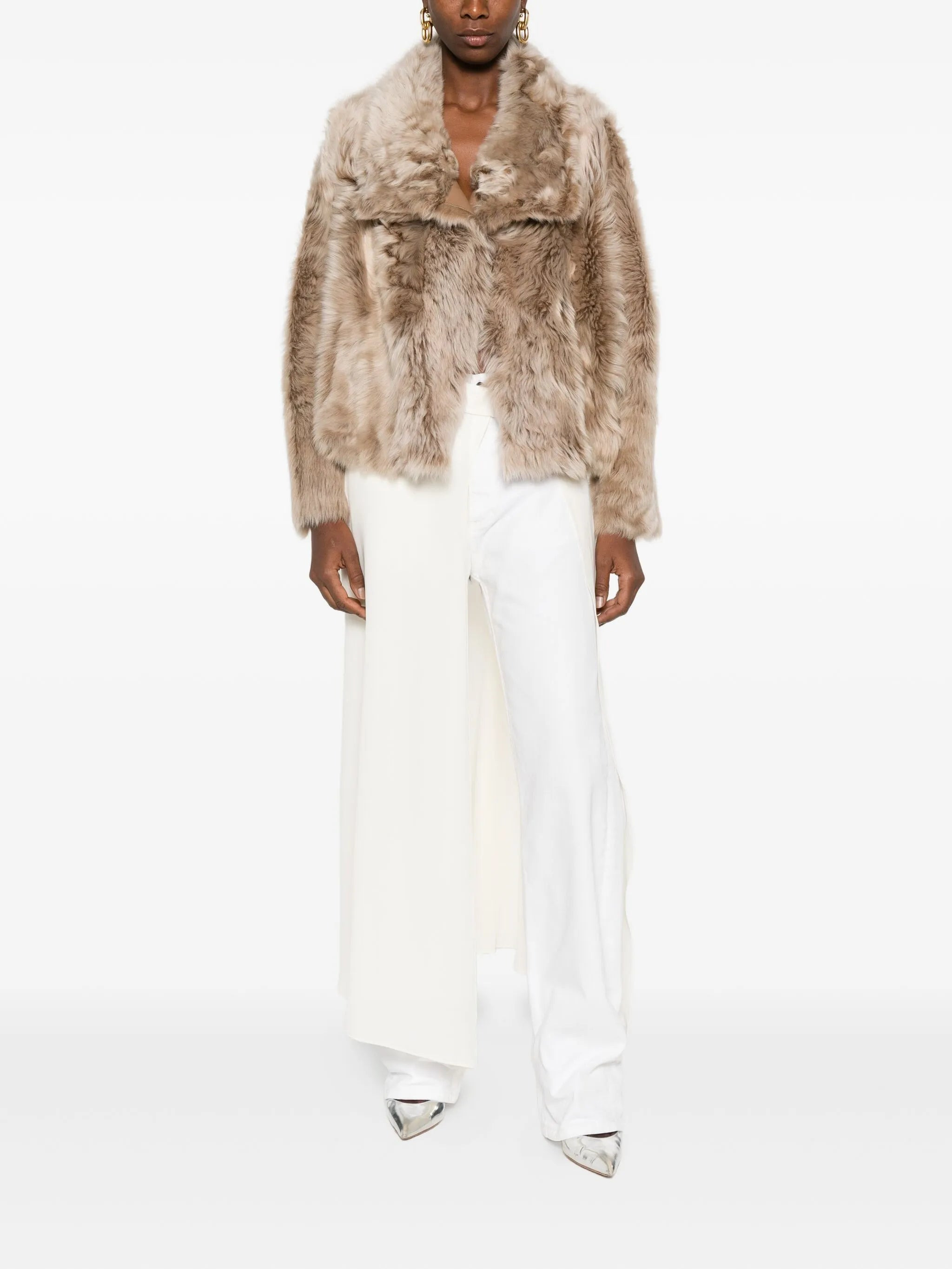 Yves Salomon Leather-trimmed Fur Jacket - 3