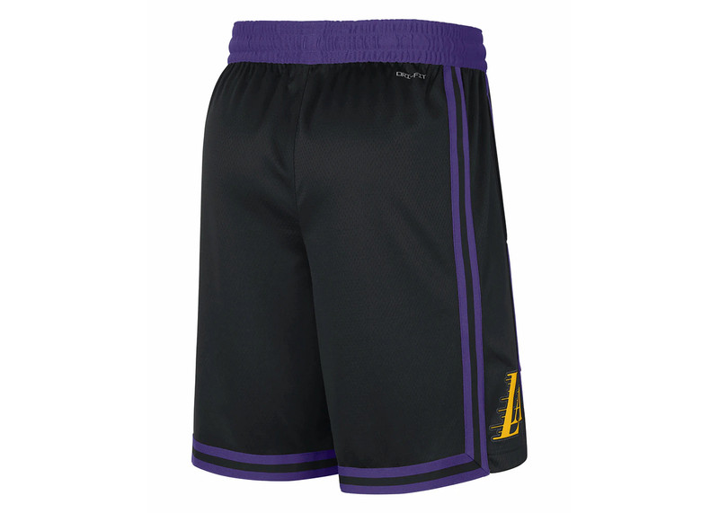Nike Nike NBA Los Angeles Lakers Swingman City Edition Dri-Fit Shorts Black outlook