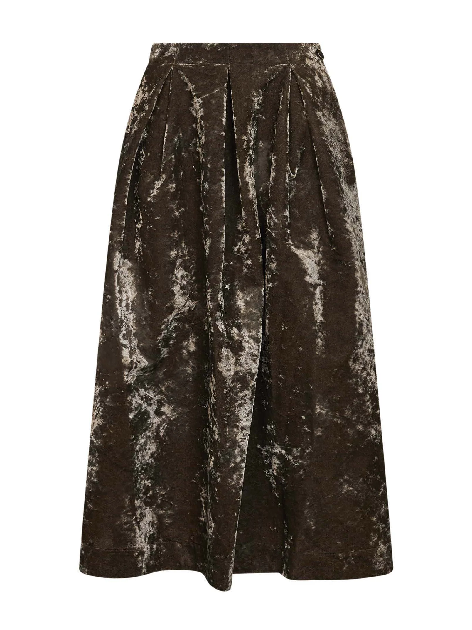 Dark olive velvet Gomes midi skirt - 1