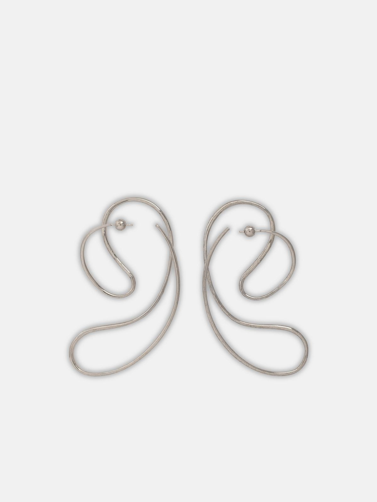 SILVER 'P CONTINUA LARGE' EARRINGS - 3