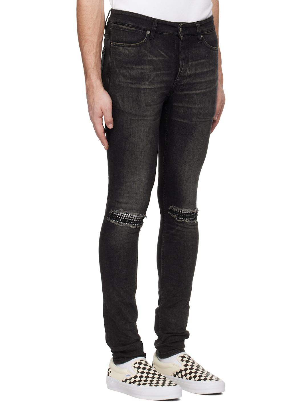 Black Van Winkle Tarr Repair Jeans - 2