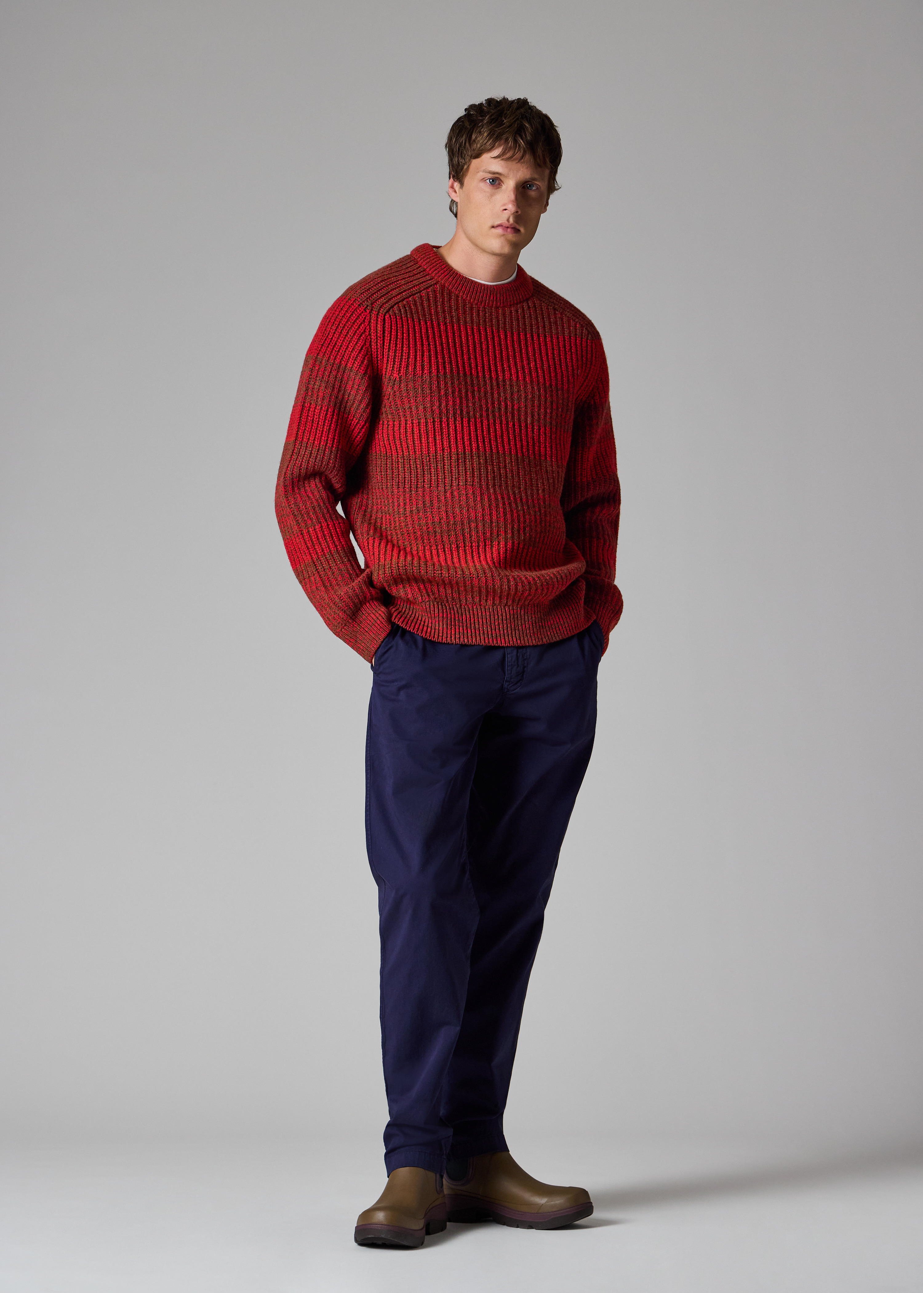 Paul Smith loves Barbour - Rosette Red Saddle Crew Neck Sweater - 7