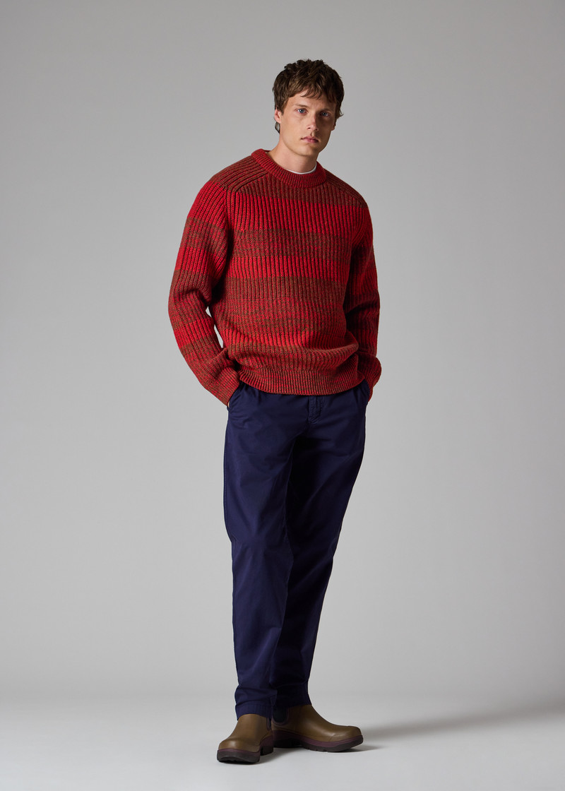 Paul Smith loves Barbour - Rosette Red Saddle Crew Neck Sweater 7