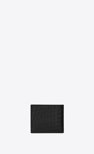 SAINT LAURENT east/west wallet in crocodile embossed leather outlook