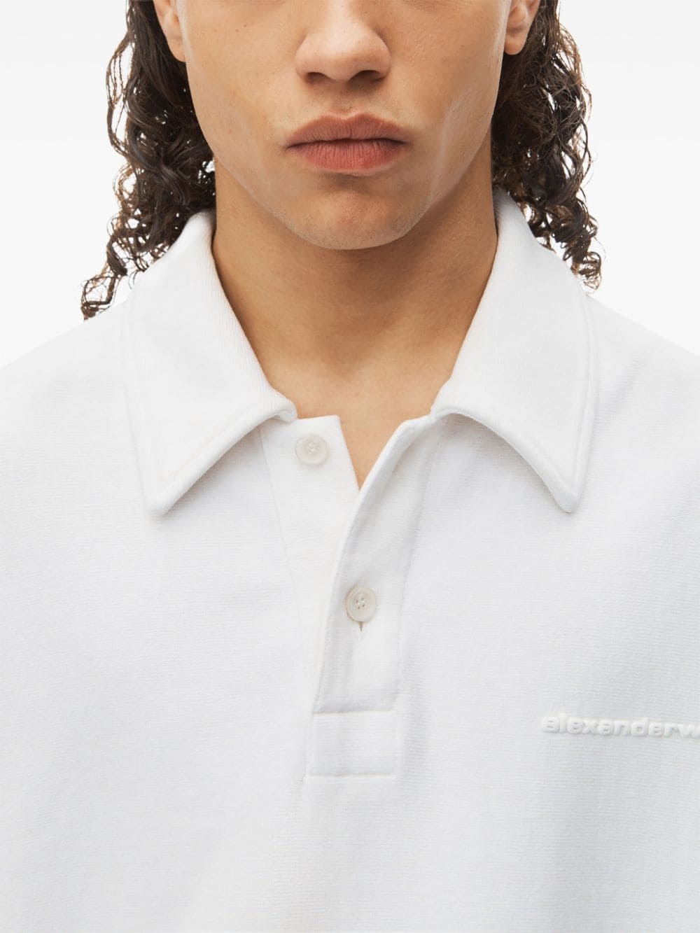 logo-embossed cotton polo shirt - 5