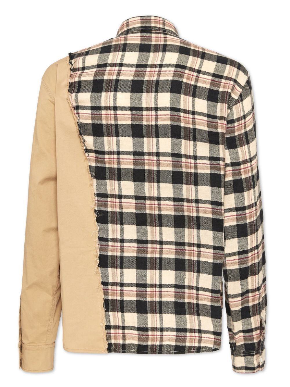checked patchwork shirt - 2