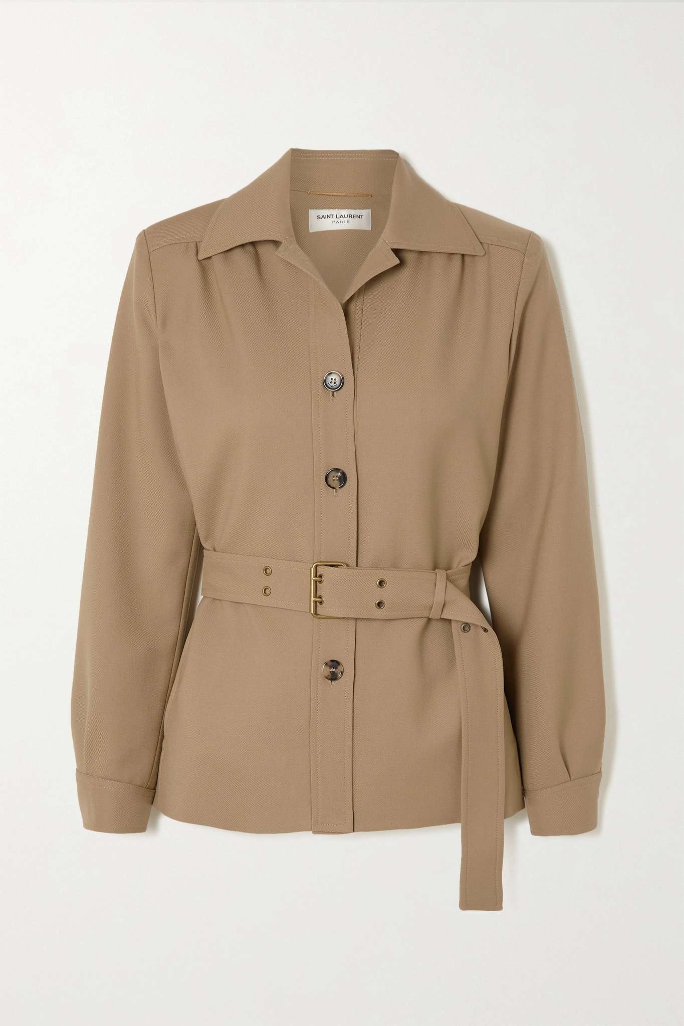 Belted wool-twill jacket - 1