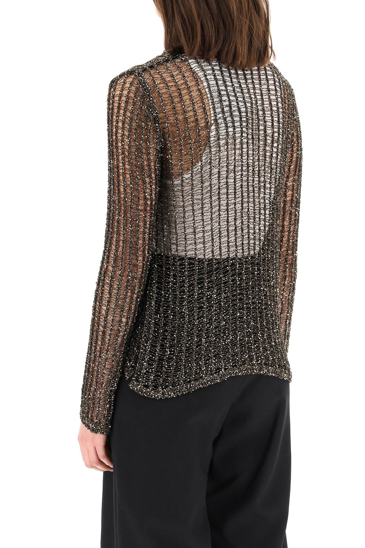 SEQUINED OPENWORK SWEATER - 4