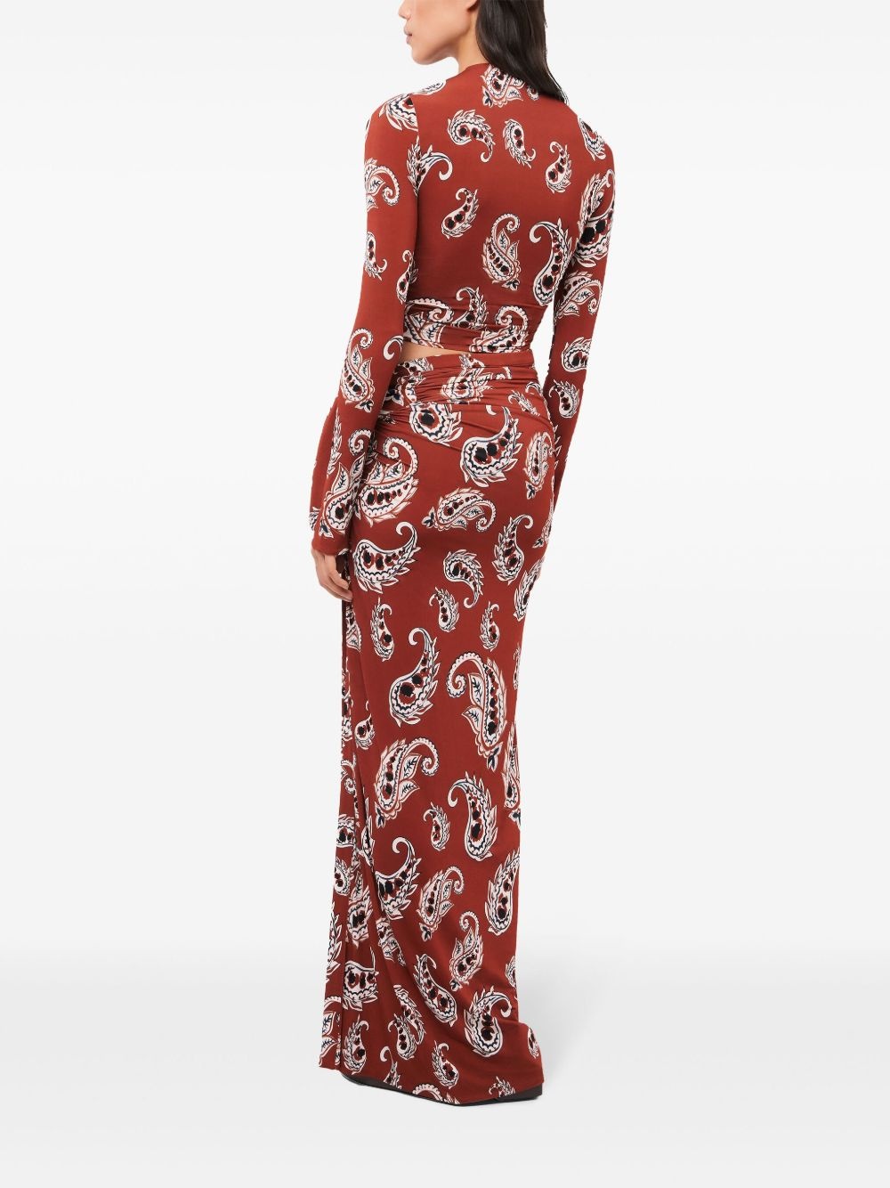 Paisley long split skirt - 5