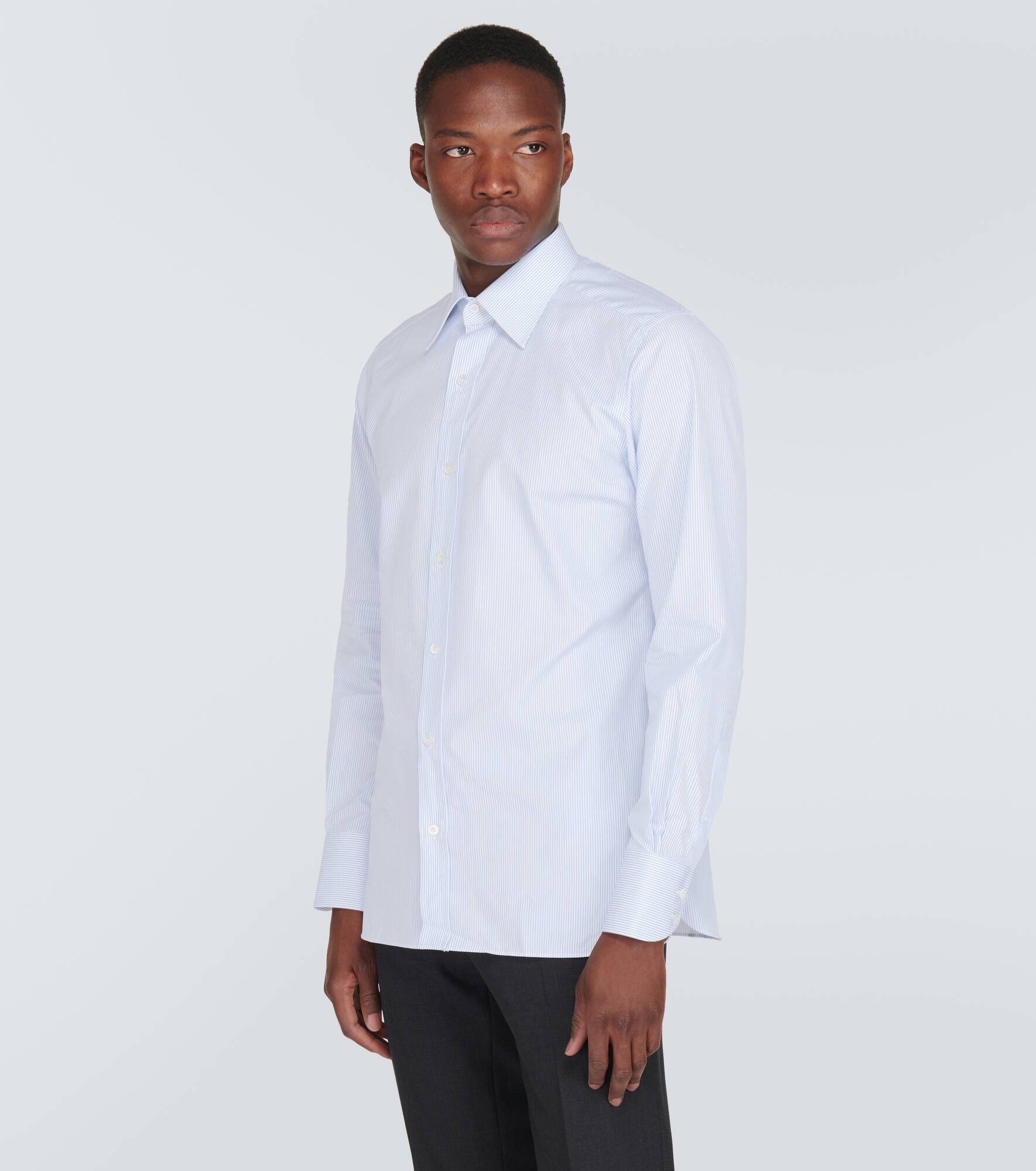 Pinstripe cotton poplin shirt - 3