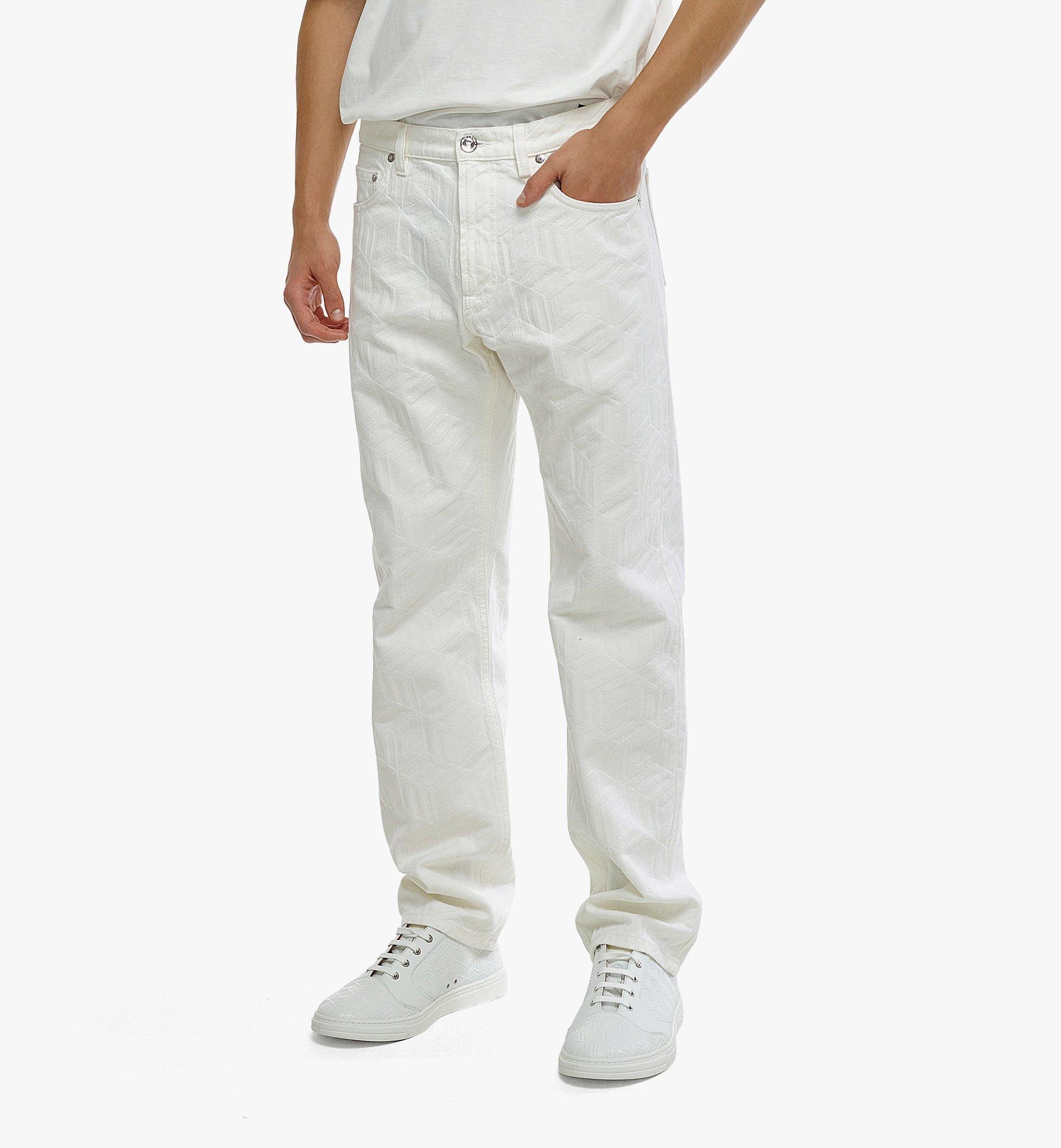 Men’s Cubic Monogram Denim Jeans in Sustainable Cotton - 4