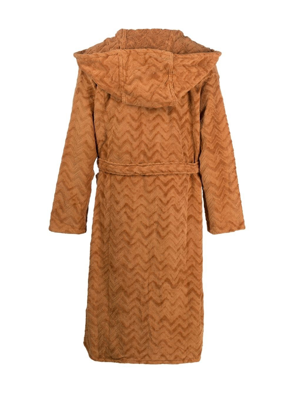 Rex zigzag-pattern bathrobe - 2
