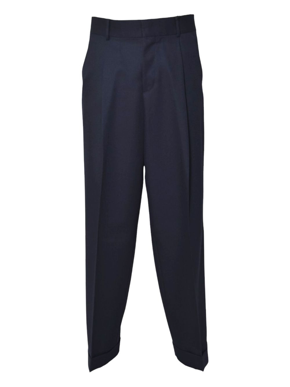 pleated cuffed-hems trousers - 1