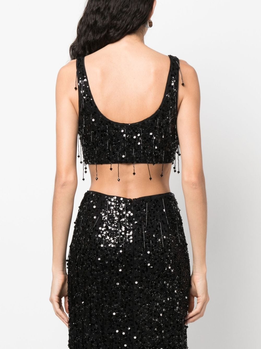 paillette-embellished cropped tank top - 4