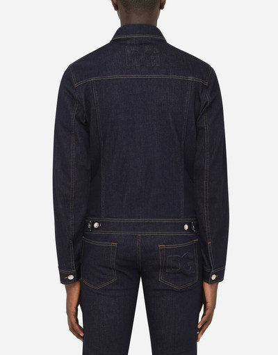 Dolce & Gabbana Blue stretch denim jacket with DG logo outlook