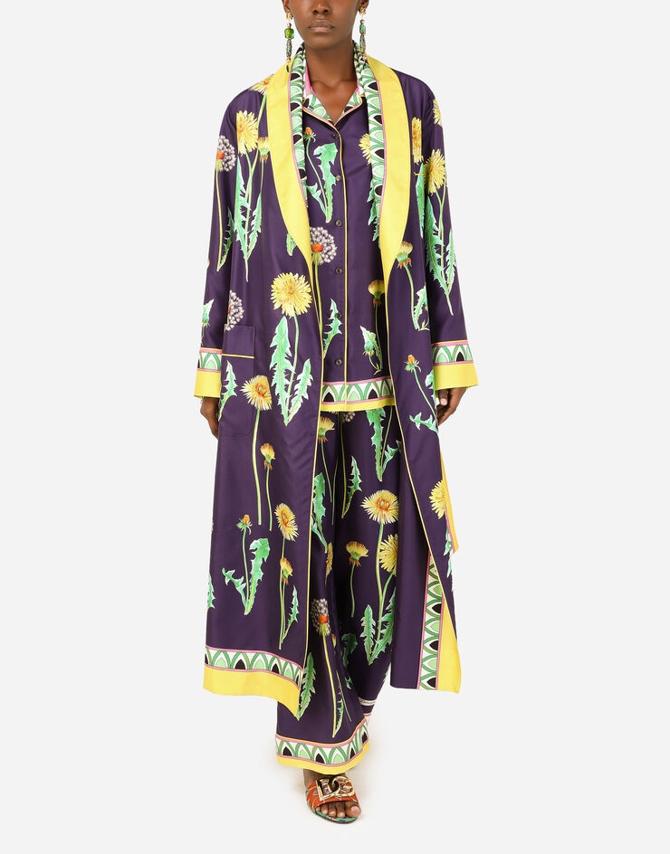 Twill robe with meadow flowers print - 6