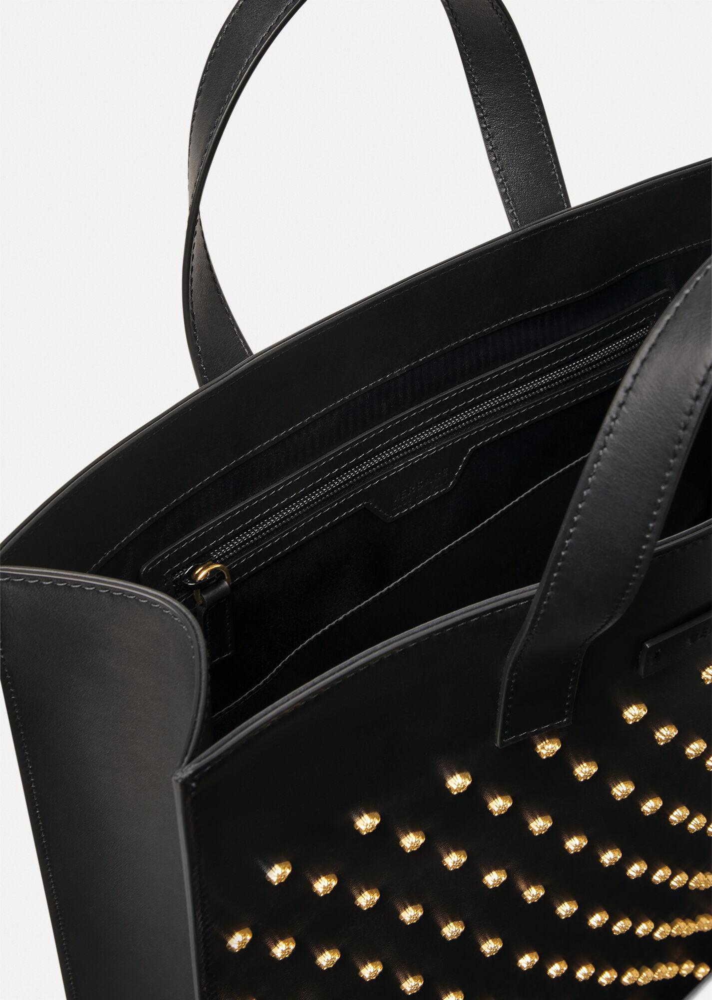 Medusa Stud Leather Tote Bag - 5