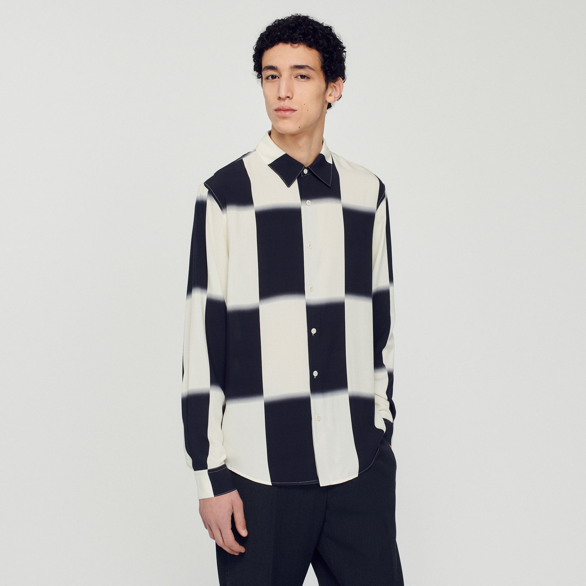 Flowing shirt with check print - 5