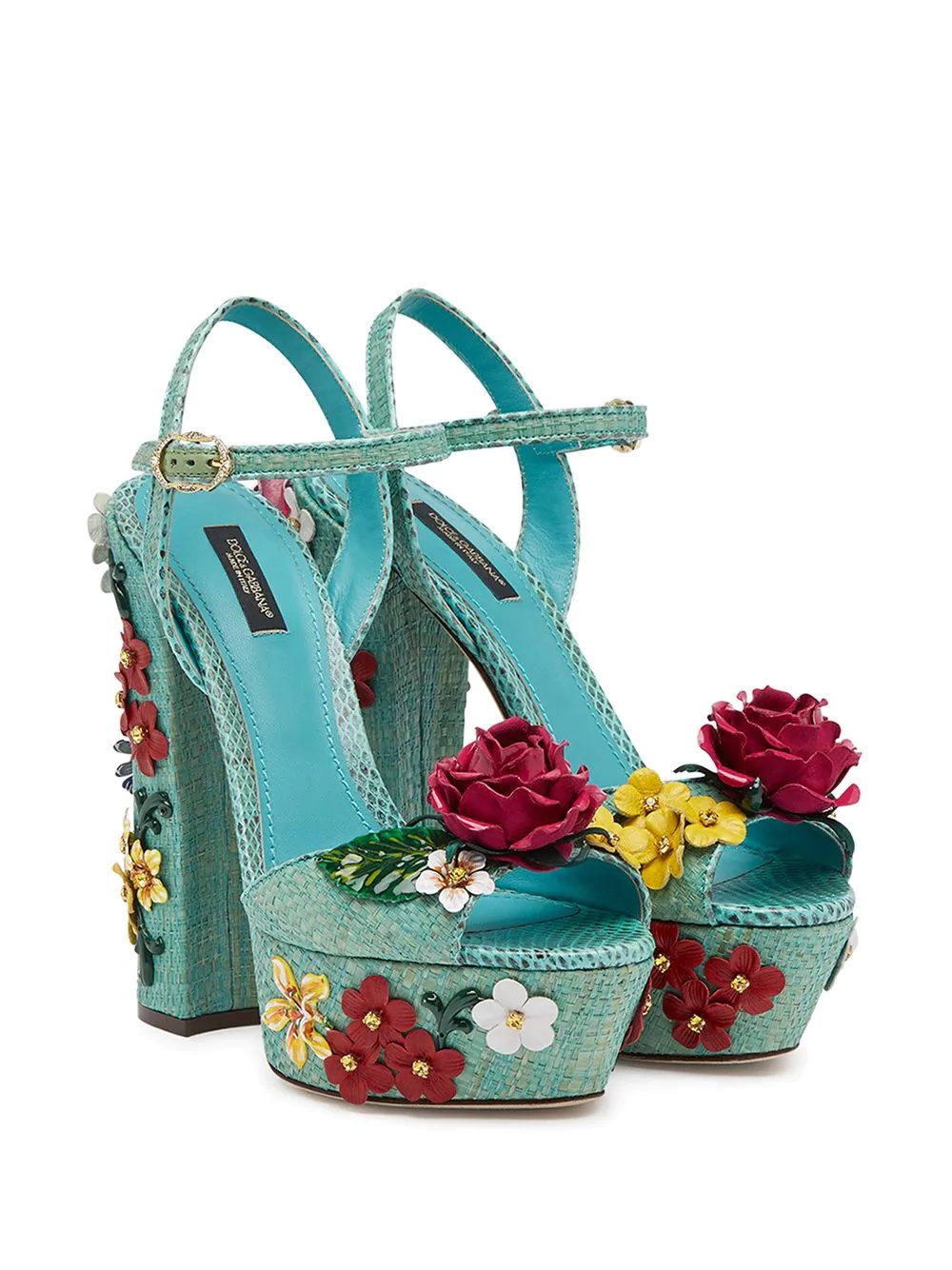 floral appliqué sandals - 2