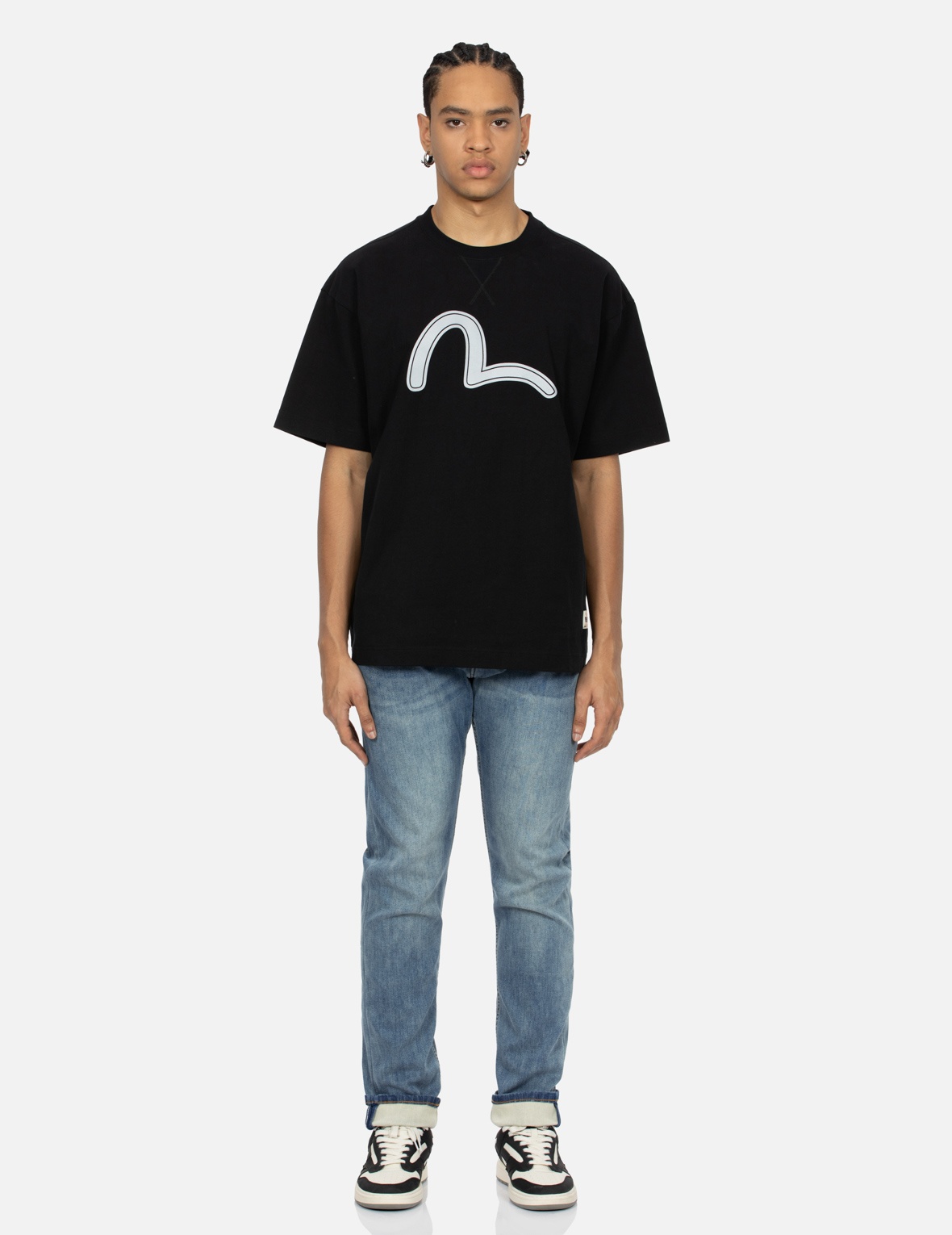 MULTI-LOGO DAICOCK PRINT  CARROT FIT DENIM JEANS #2017 - 6