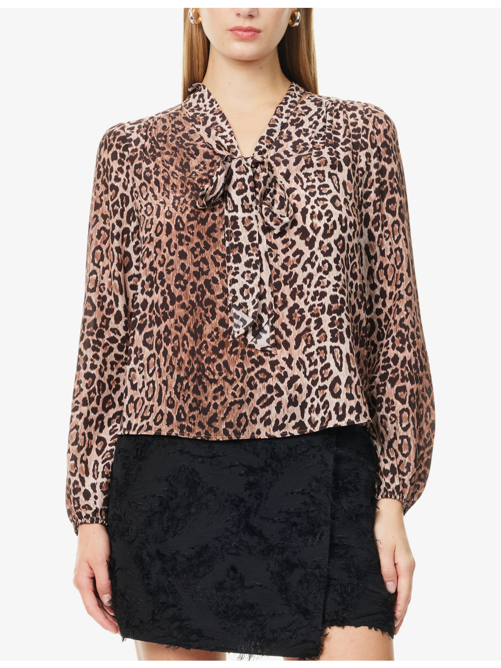 Moss Leopard Silk Blouse - 3