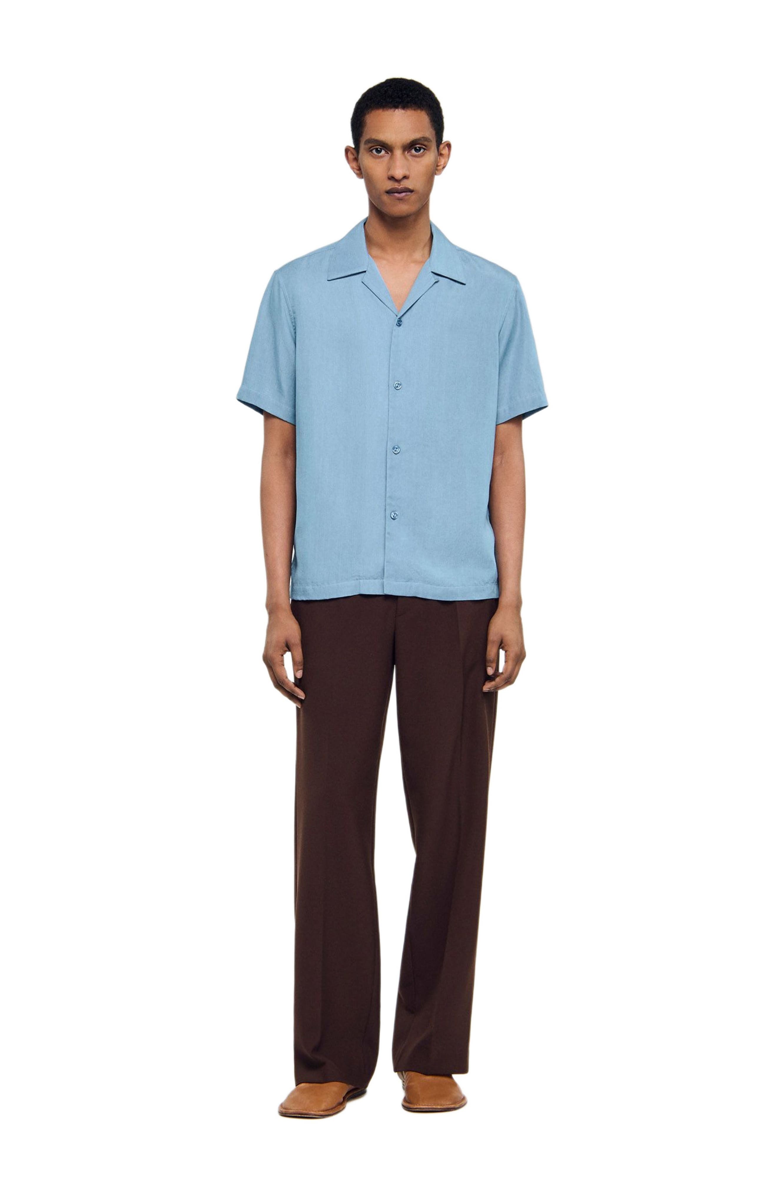 SANDRO Short-sleeved shirt in Chambray at Nordstrom - 1