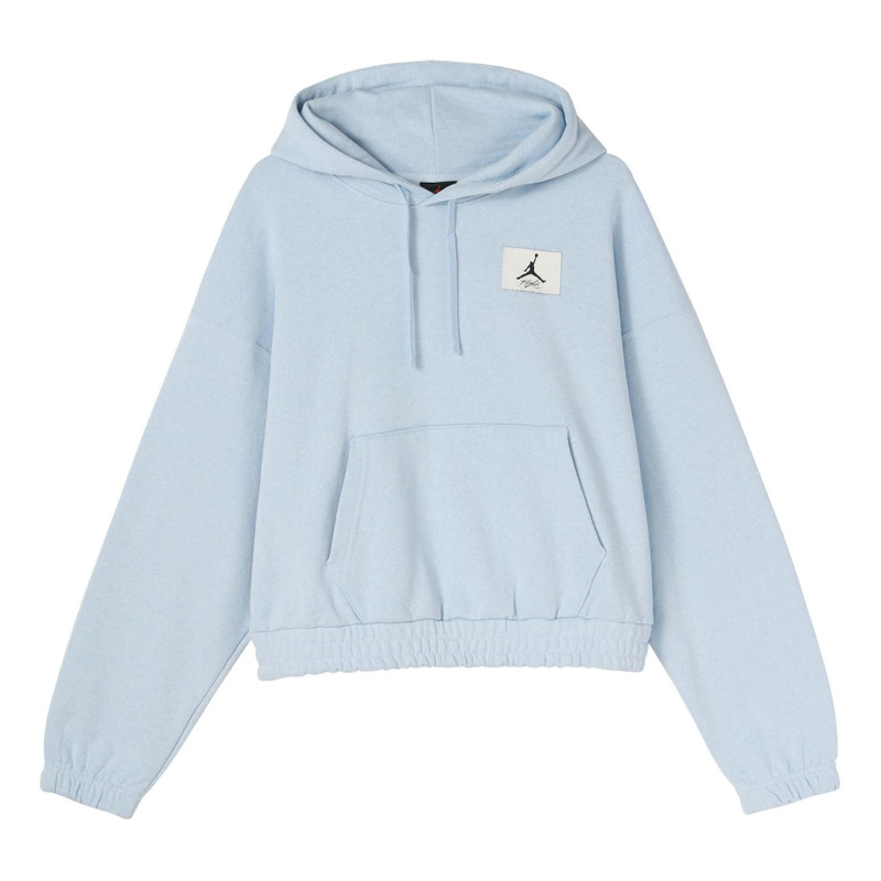 (WMNS) Air Jordan Casual Sports Knit Loose Hoodie Short Blue DD6999-438 - 1