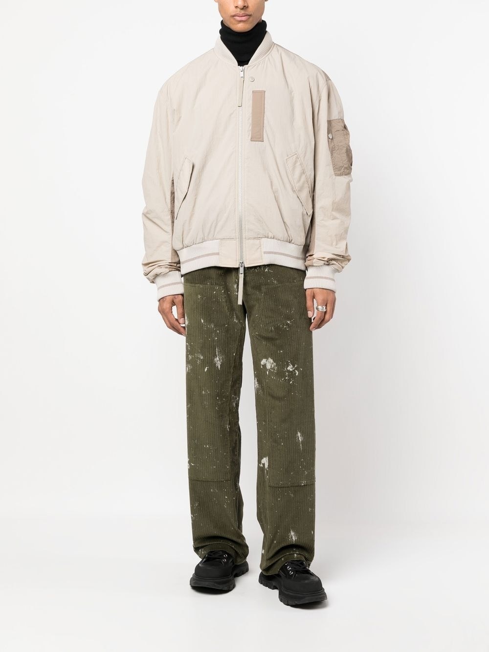 paint-splatter corduroy trousers - 2