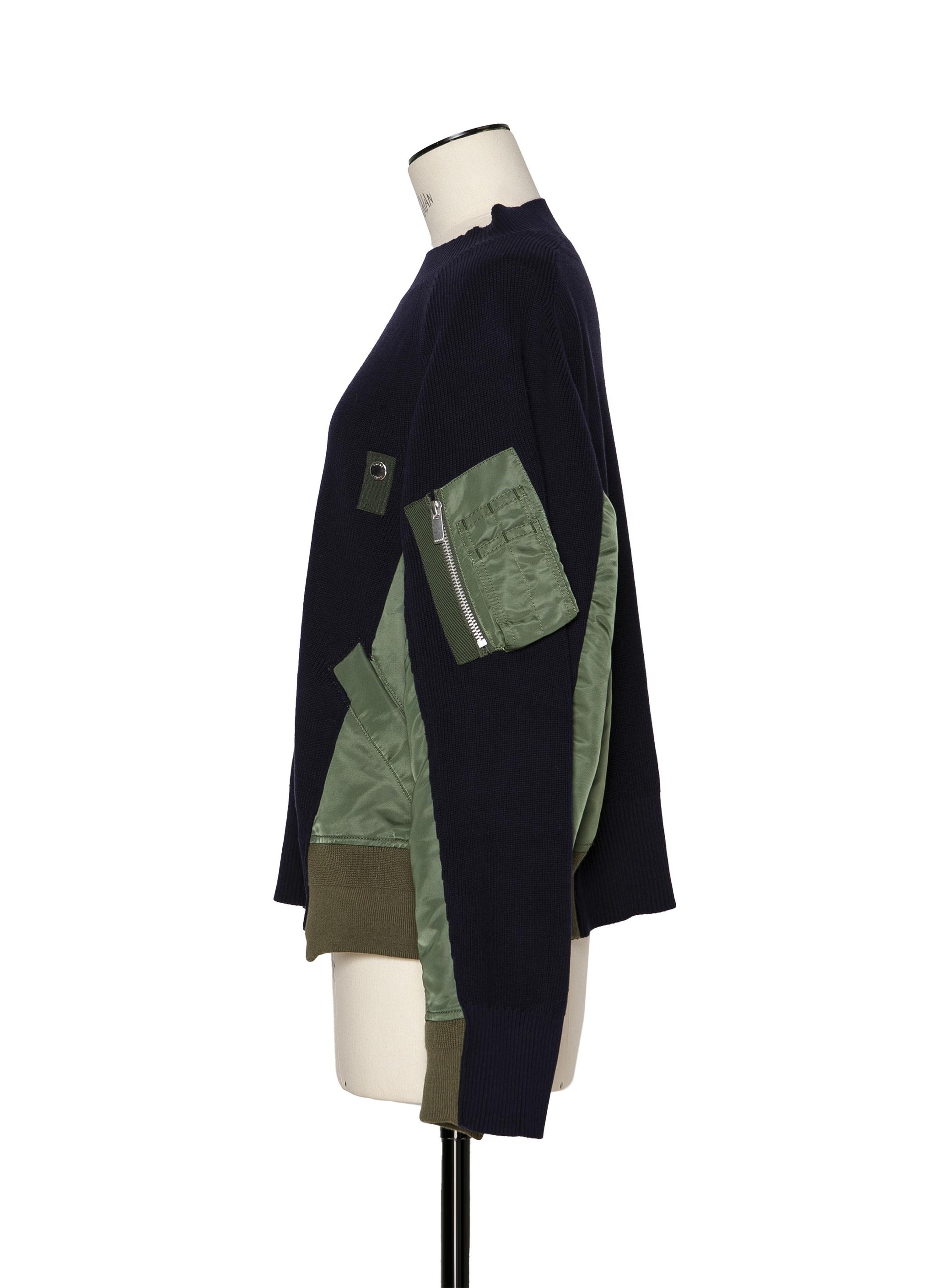 トップス Sacai Nylon Twill Knit Pullover Sacai - Nylon Twill Mix Knit Pullover | HBX - Globally