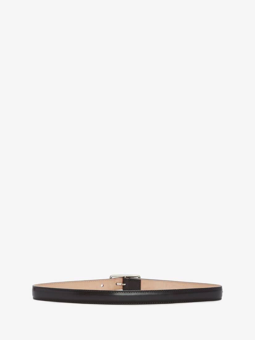 Thin Geometric Belt in Black - 2