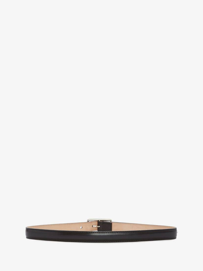 Alexander McQueen Thin Geometric Belt in Black outlook