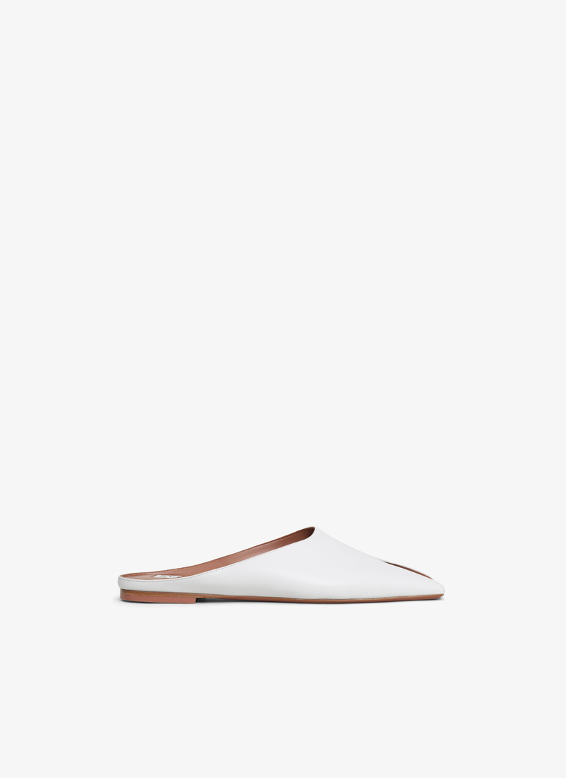 SPIKE FLAT MULES IN CALFSKIN - 1