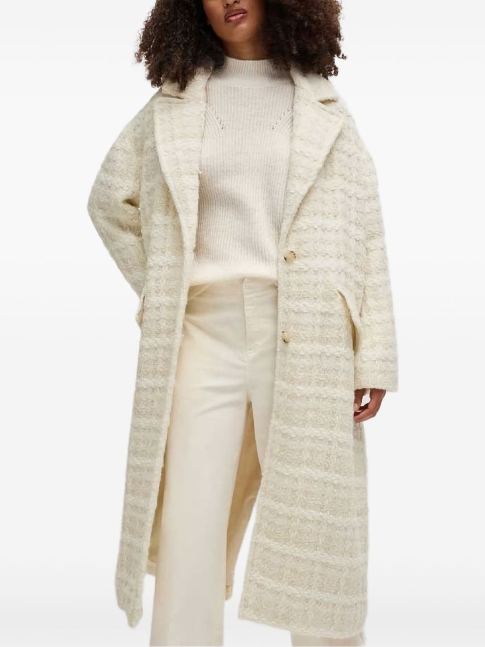 bouclé-knit coat - 4