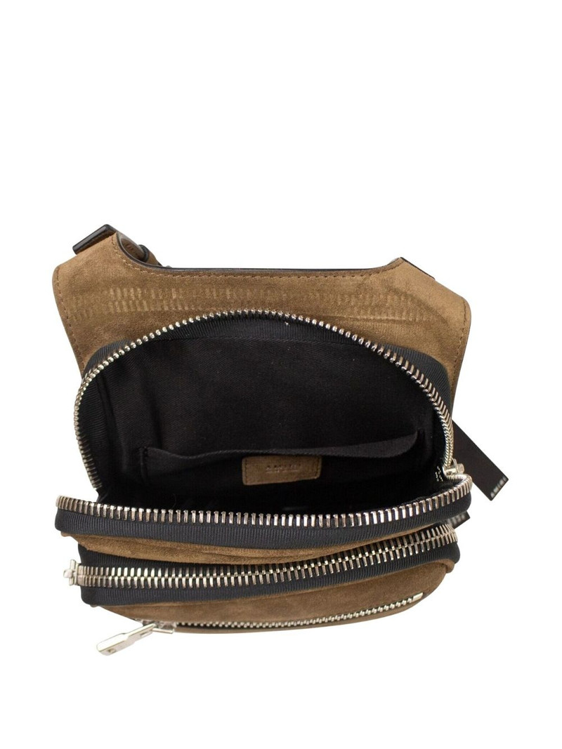 logo-stamp suede hip pouch 3