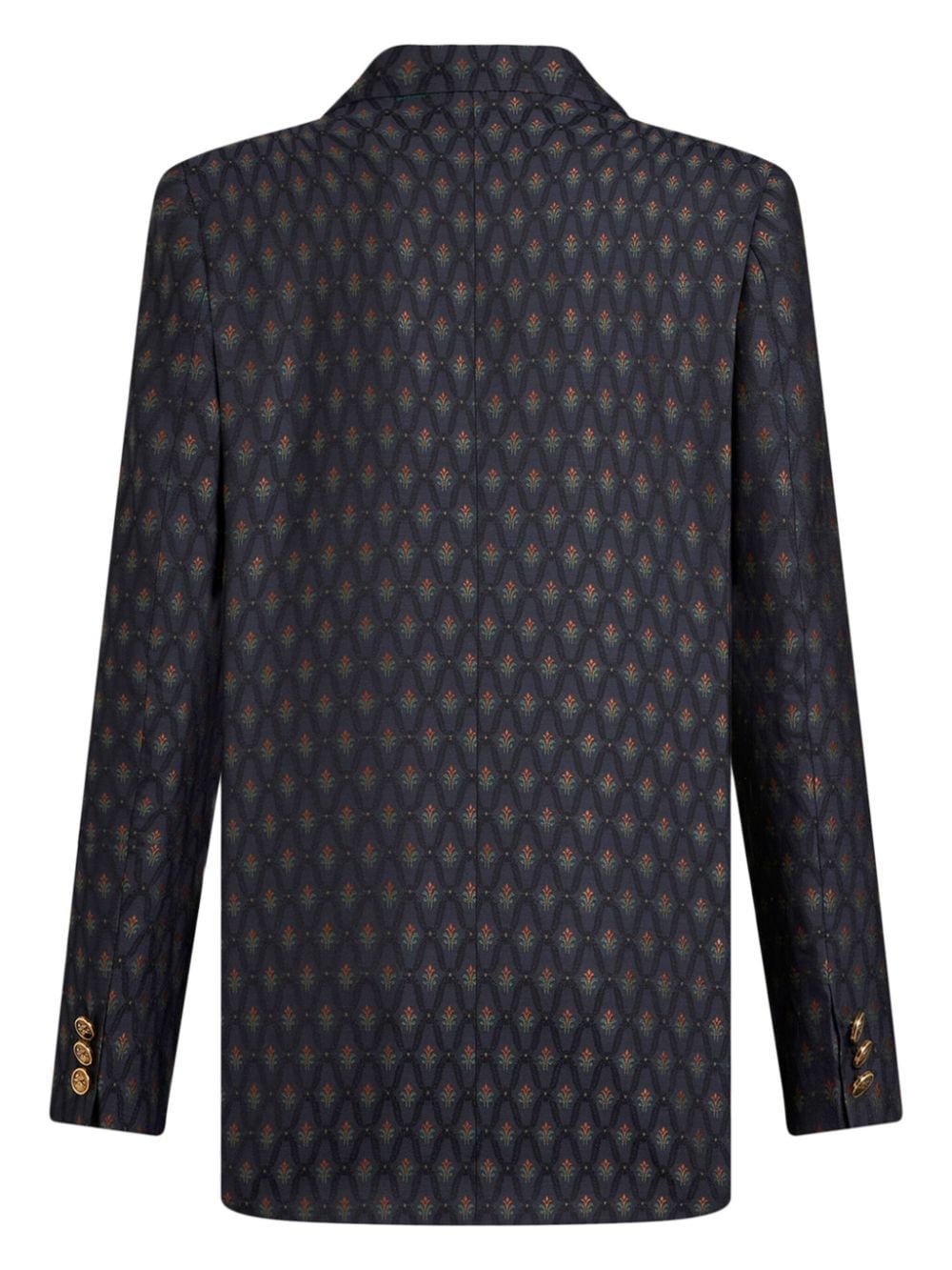 double-breasted wool jacquard jacket - 7