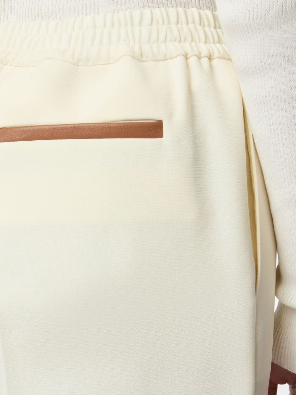 elasticated-waist virgin-wool trousers - 4