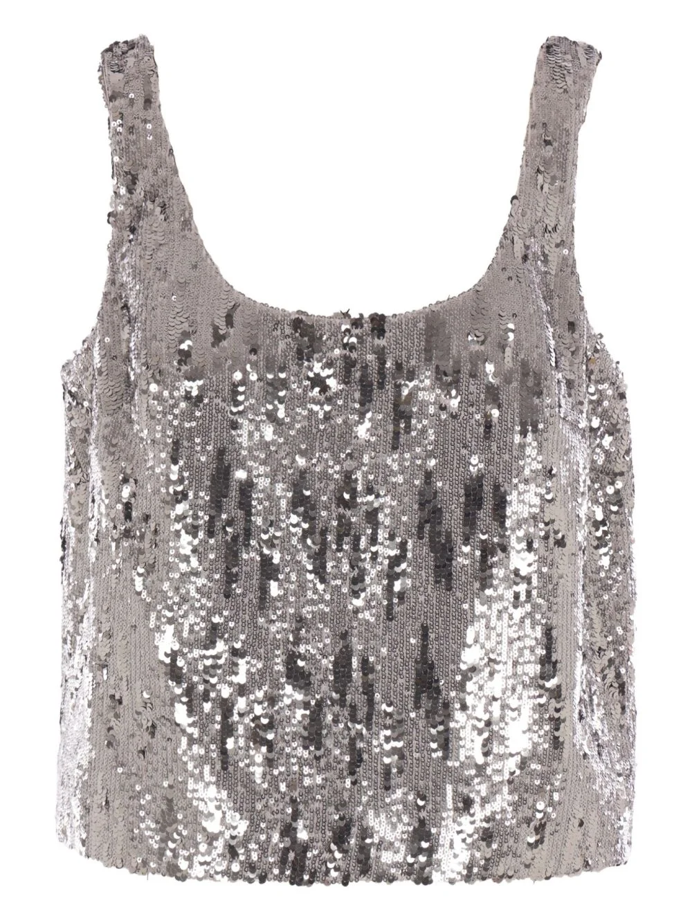 sequin scoop-neck top - 1