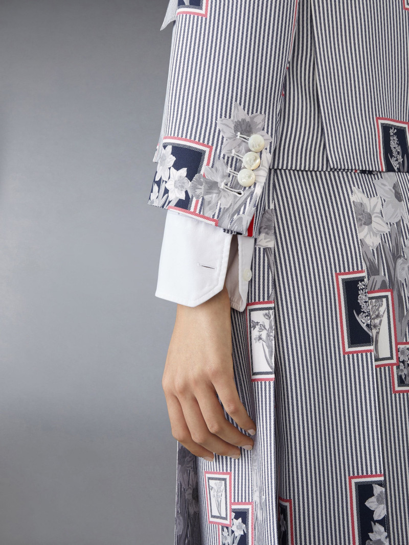 Silk Twill Framed Floral High Armhole Sportcoat 4