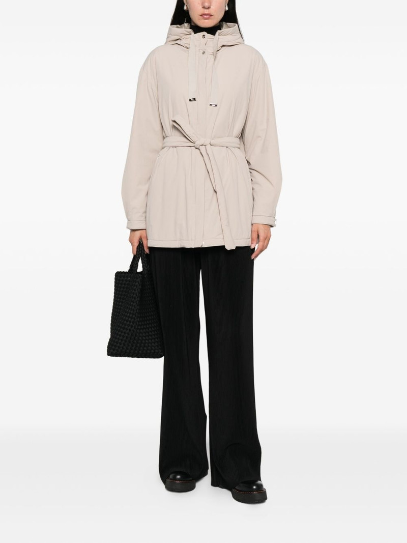 Herno hooded belted jacket outlook