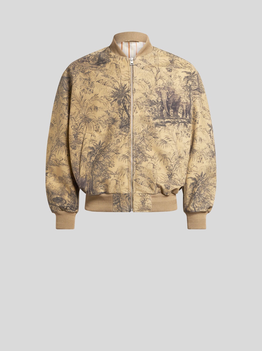 Etro PRINTED LEATHER BOMBER JACKET REVERSIBLE