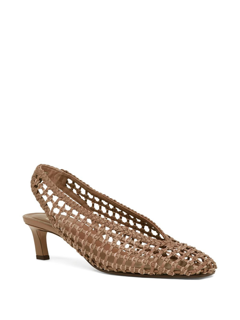 FENDI 46mm woven-effect slingback pumps outlook
